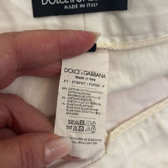 Dolce& Gabbana white tux button detailed high waist pants, US6 - Picture 8 of 9